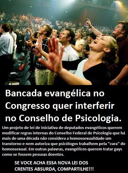 bancada evangélica no Congresso quer interferir no Conselho de Psicologia