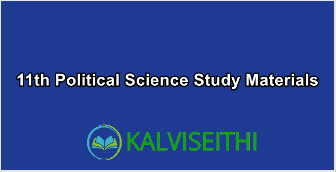 11th Political Science Study Materials