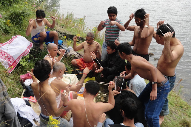 Changing Janai during Janai Purnima Festival