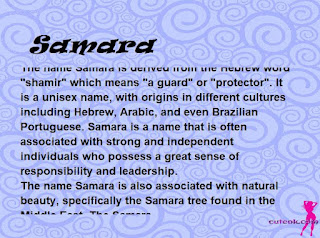 meaning of the name "Samara"