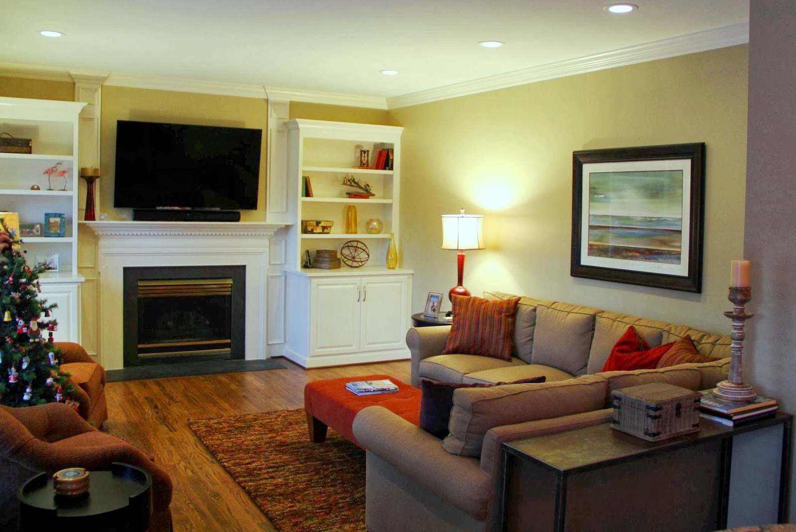 How to maximize seating in a family  room  for TV  viewing 