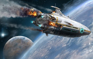Spaceship Explodes and Crashes