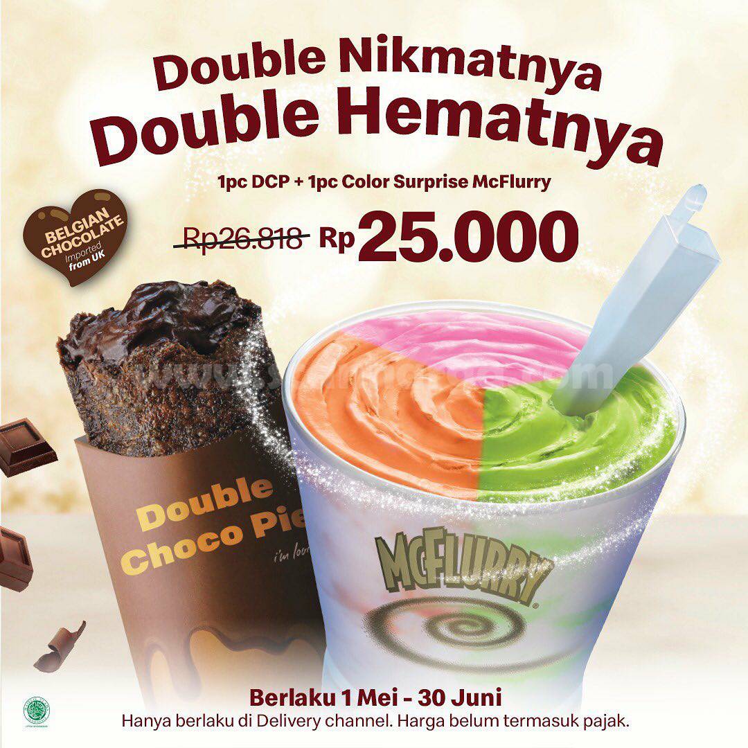 Promo McDonalds Beli 1 Double Choco Pie + 1 McFlurry hanya Rp. 25.000