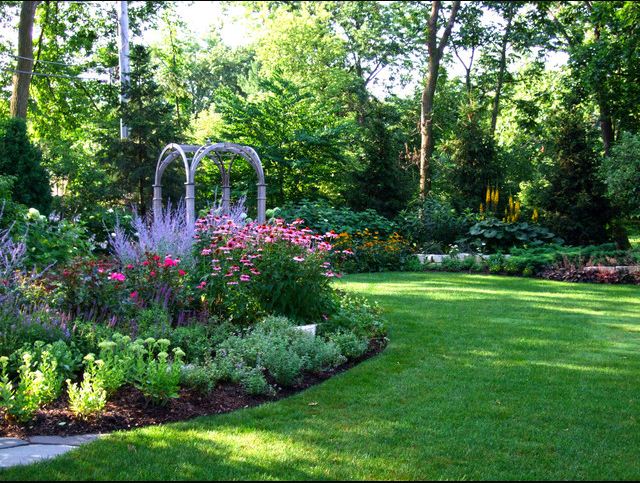 curved garden beds perennials plantings