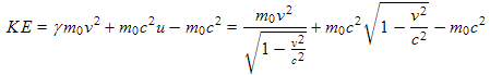 fourth equation in derivation of relativistic kinetic energy