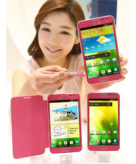 samsung galaxy note pink smartphone