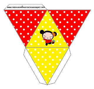 Pucca, Free Printable Pyramid Box.