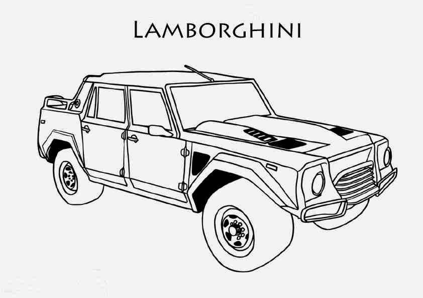 dessin coloriage de voiture lamborghini