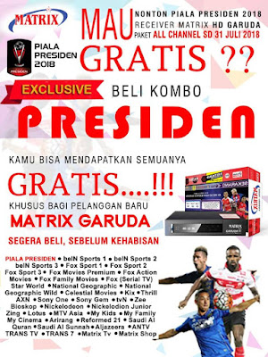 Receiver Matrix Garuda Piala Presiden 2018 Gratis Paket All Channel