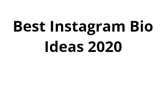 Instagram Bio Ideas In 2020