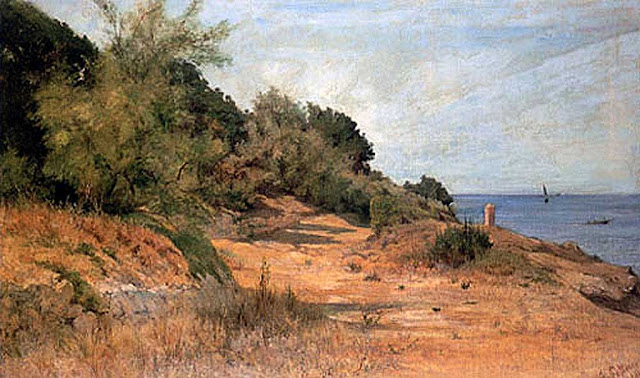 Lungomare di Antignano, Antignano coast by Giovanni Fattori, 1894