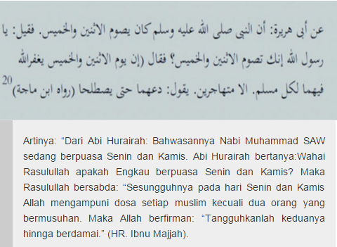 gambar hadist puasa sunnah senin kamis diriwayatkan oleh