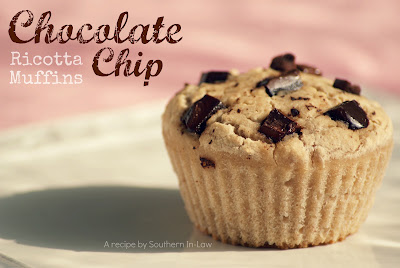 Low Fat Chocolate Chip Ricotta Muffins