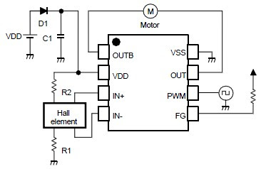 NJU7365 bassed DC brushless motor driver circuit with explanation