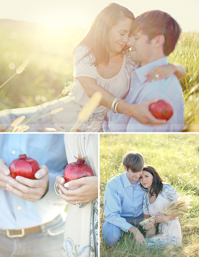 pomegranates wheat engagement photos simply bloom