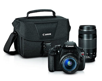 Canon EOS Rebel T5 Digital SLR Camera with EF-S 18-55mm IS II + EF 75-300mm f-4-5.6 III Bundle