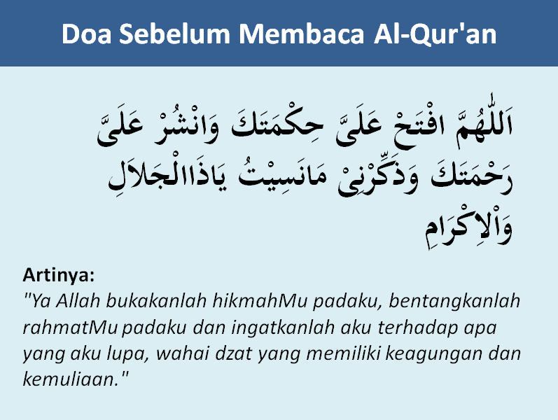Bacaan Doa  Sebelum Dan Sesudah Membaca  Al  Qur an  Lengkap 
