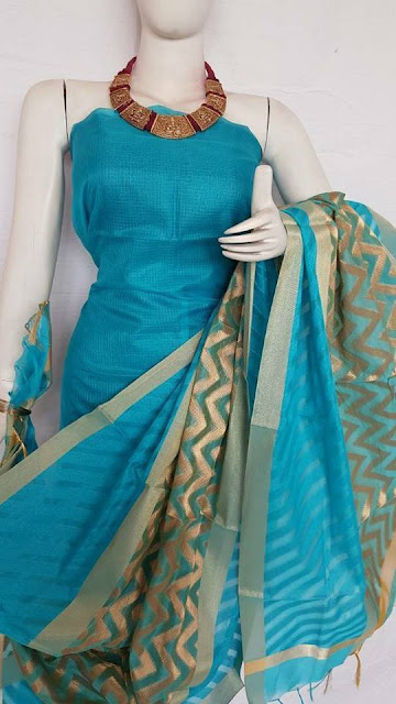  BANARAS HANLOOM DUPPATA WITH SILK KOTA DRESS -ONLINE BUY DRESS 