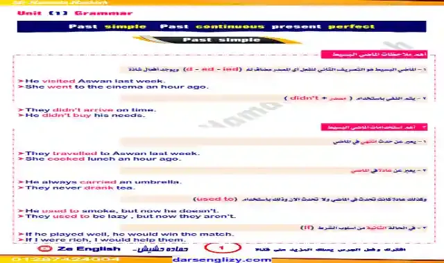 اجمل شرح لقواعد الوحدة الاولى لغة انجليزية للصف الثالث الثانوى 2022 اعداد مستر حماده حشيش