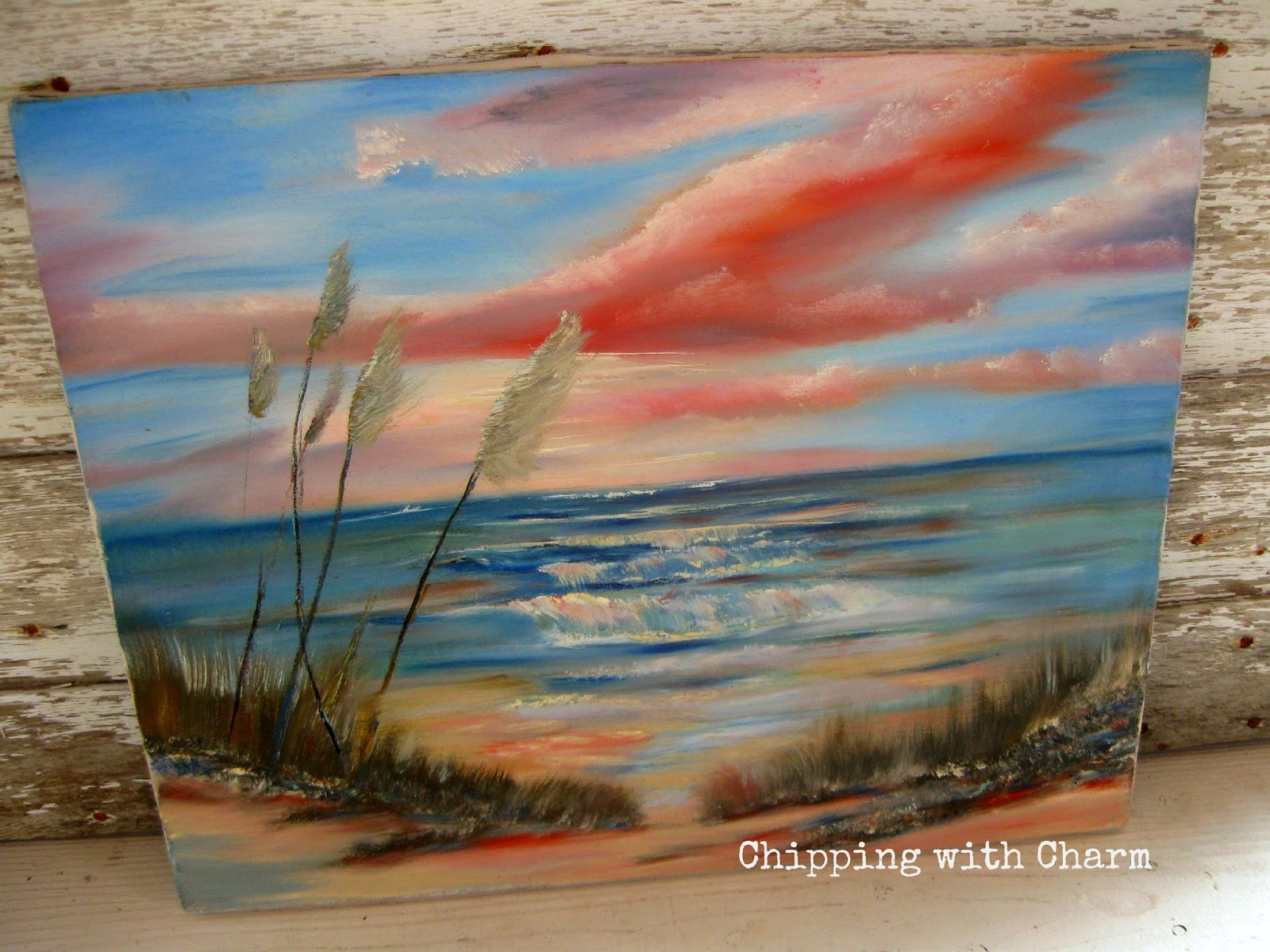Chipping with Charm: Embellished Thrift Store Art...www.chipping withcharm.blogspot.com