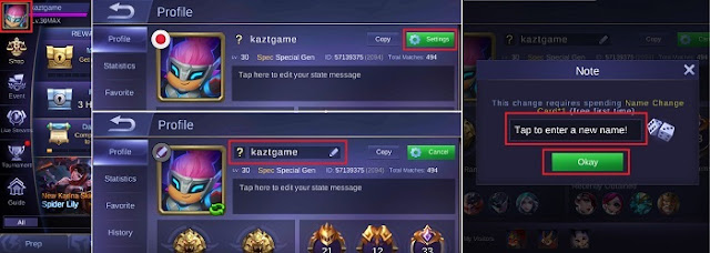 Cara Mengganti Nama Akun ID Mobile Legend, Ikuti caranya disini