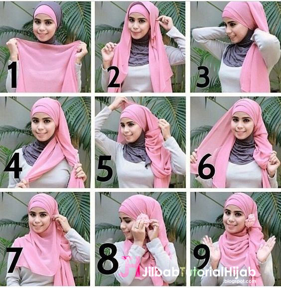 Kumpulan Gambar Tutorial Cara Memakai Hijab 1  Jilbab Tutorial Hijab