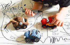 3 Cars crochet pattern in 1 - Lightning McQueen, Sally Carrera and Mater tow truck from The Cars Disney movie