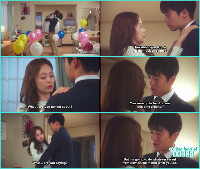  as da hyun slip from the stool jae in catch her and told she is being too hard on him so he won't listen to her anymore and do what ever he want - Something About 1 Percent - Episode 11 (Eng sub)