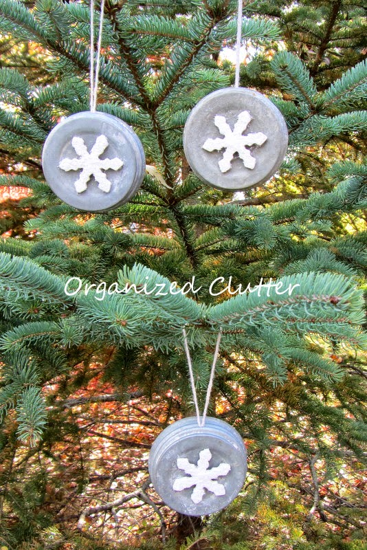 Zinc  Jar Lid Christmas  Tree Ornaments  Organized Clutter
