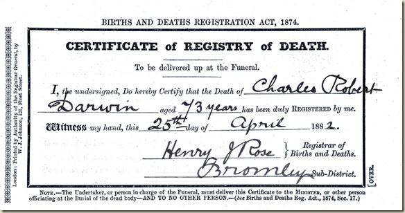 darwin certificado de muerte ateismo