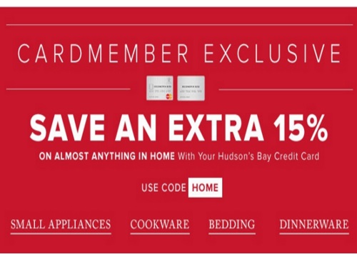 Hudson's Bay Extra 15% Off Home Items Promo Code