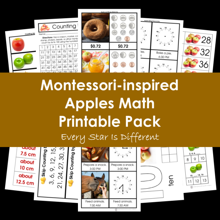 Montessori-inspired Apples Math Printable Pack