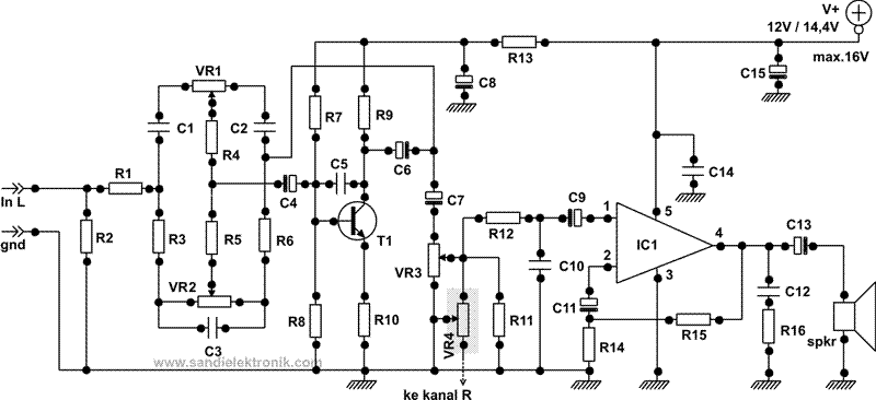 Amplifier TDA2003 Dengan Tone Control Sandi Elektronik