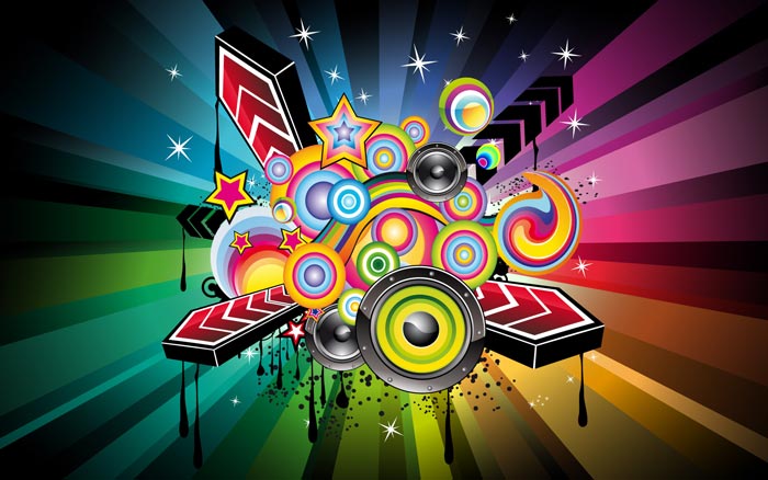 50 Colorful Vector Art Music Wallpapers