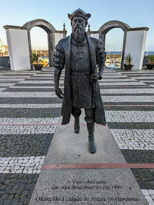 Statue of Vasco de Gama on Terceira Island in the Azores