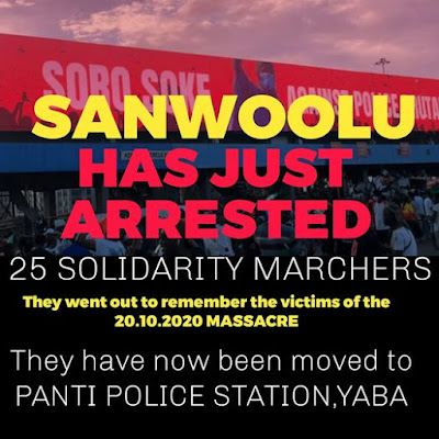 SANWOOLU HAS JUST ARRESTED 25 PEACEFUL SOLIDARITY MARCHERS - @jidesanwoolu