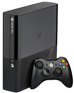 black xbox 360 e with xbox controller