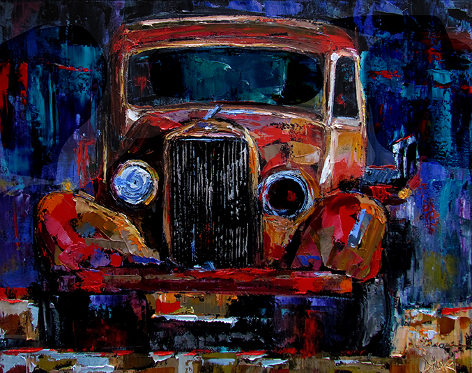 Debra Hurd Original Paintings AND Jazz Art Old  Truck  Art 
