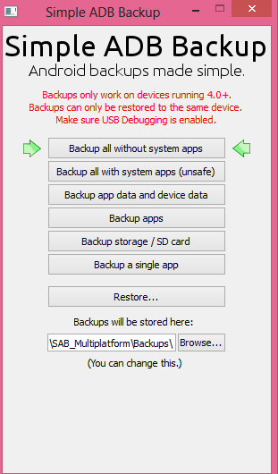 Simple ADB Backup: copia de seguridad de su android sin ser Root