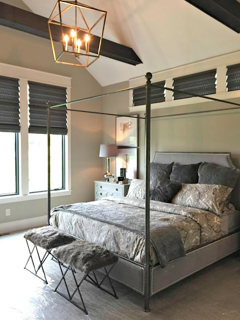 modern four poster metal bed