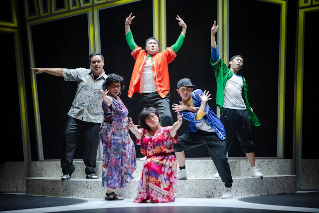 A still shot of the Pangdemonium theatre company in action at DBS SPARKS The Musical