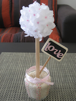 Tutorial topiario blanco y rosa. Topiary DIY. Tuto topiaire