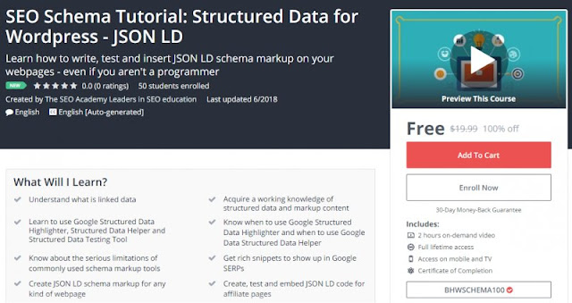 [100% Off] SEO Schema Tutorial: Structured Data for Wordpress - JSON LD| Worth 19,99$ 