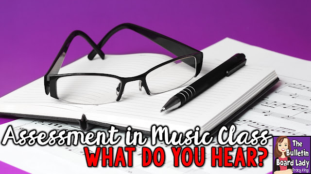 Looking for practical ideas for assessing hundreds of music students in your classroom?  Check out this idea for assessing rhythm skills called "What Do You Hear".
