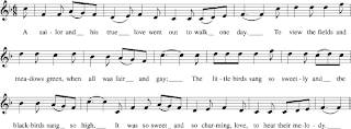 Traditional Folk Music - A SAILOR AND HIS TRUE LOVE Sheet Music