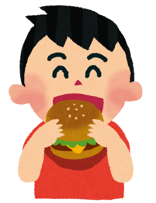 ハンバーガーを食べる子供のイラスト かわいいフリー素材集 いらすとや