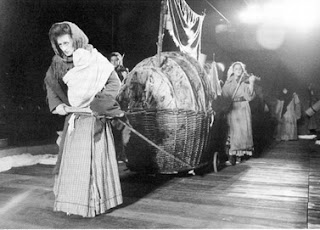 Players and wagon in an adaptation of The Taming of the Shrew by The Royal Shakespeare Company’s Regional Tour in 1985