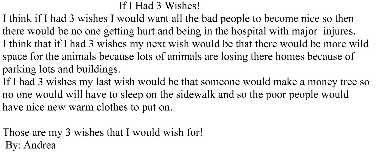three wishes essay