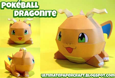 Pokeball Dragonite Papercraft