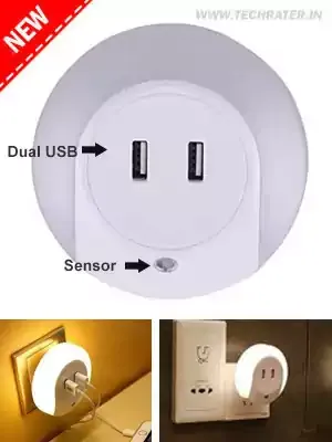 charging lamp gadget with dual USB port and motion sensor